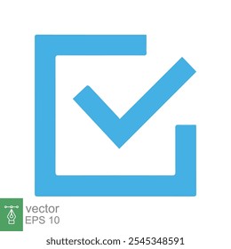 Check mark icon. Checkmark right symbol tick sign. Ok button correct circle flat style. Vector illustration isolated on white background. EPS 10.