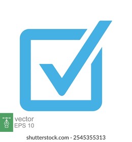 Check mark icon. Checkmark right symbol tick sign. Ok button correct circle flat style. Vector illustration isolated on white background. EPS 10.