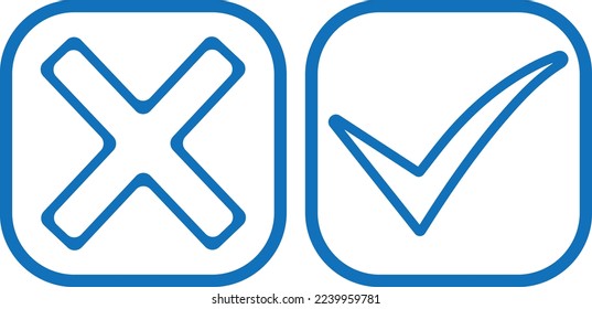 Check mark icon, choice mark icon blue vector