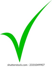 Check mark icon in a circle. Green correct button for business, office, poster, and web design.