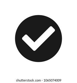 Check mark icon in a circle. Check list button icon