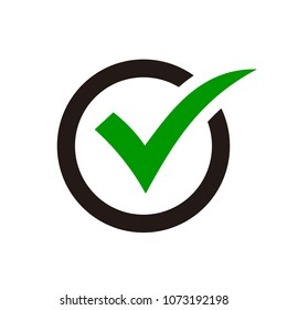 Check mark icon in a circle. Check list button icon. Check icon vector. Tick sign