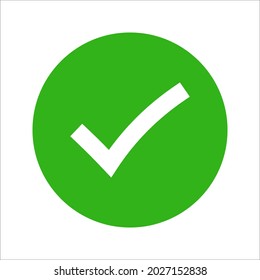 marca de verificación en un círculo. Símbolo de marca en fondo blanco, ilustración vectorial.