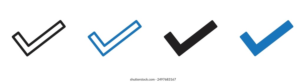 check mark icon Collection in Black and white background