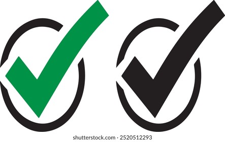 Check Mark Icon color editable vector file