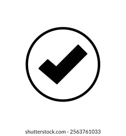 Check Mark Icon color editable line art vector symbol sing design black and white