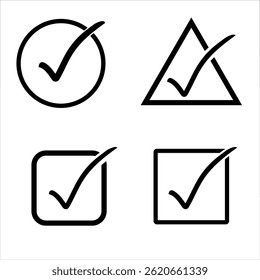 Check Mark Icon color editable vector illustration