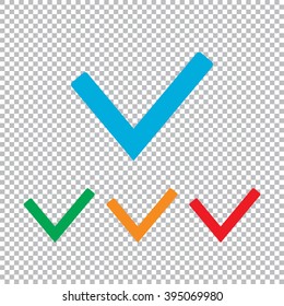 Check mark icon. Color set with transparent grid