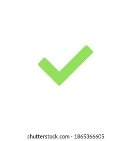 Marcar icono. Confirmar símbolo verde. Signo aprobado. Ilustración vectorial aislada en blanco.