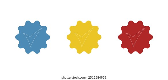 check mark icon, confirmed on a white background, vector illustration