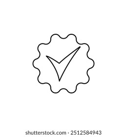 check mark icon, confirmed on a white background, vector illustration