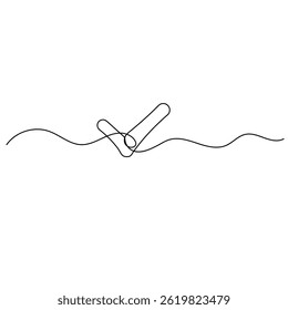 Ícone de marca de seleção desenho contínuo de uma linha da ilustração vetorial de contorno