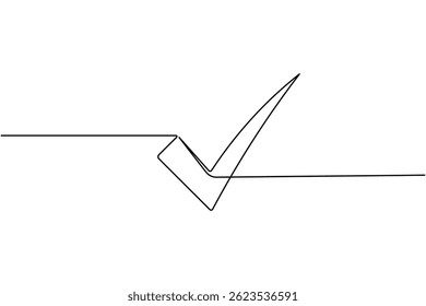 Check mark icon continuous one line drawing and minimalist style isolate outline vector