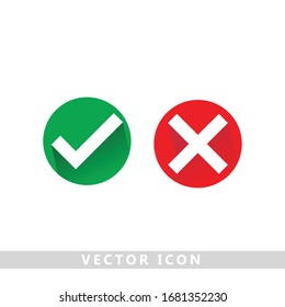 Check mark icon and cross icon design vector file