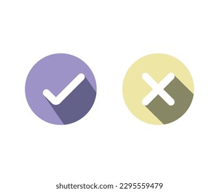 Markensymbole und Cross-Icons mit Schatten überprüfen