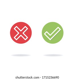 Icono de marca de verificación, marca cruzada. símbolo para la página web Vector móvil y de ordenador, Ilustración vectorial