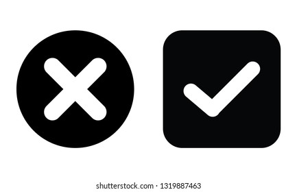 check mark icon , Cross mark vector illustration - Vector