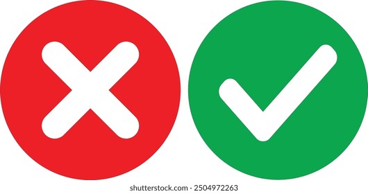 check mark icon , Cross mark vector illustration. symbol for web site Computer and mobile vector. Vector illustration