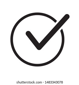 Check mark icon design. Check mark icon in trendy flat style design. Vector illustration.