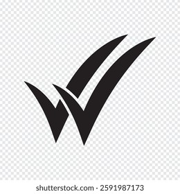 Check mark icon. Double checkmark vector set. Twin tick isolated on white background. Delivered message read icon. Simple double tick sign. Read message icon. Viewed message symbol.