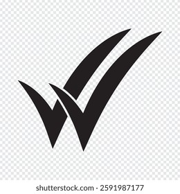 Check mark icon. Double checkmark vector set. Twin tick isolated on white background. Delivered message read icon. Simple double tick sign. Read message icon. Viewed message symbol.