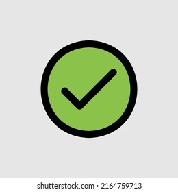 Marcar icono en el estilo de línea rellena sobre elementos esenciales, usar para presentación de aplicaciones móviles del sitio web