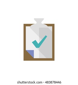 Check mark icon in flat color style. 