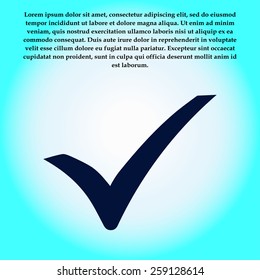 Check mark icon. Flat design style. Vector EPS 10.