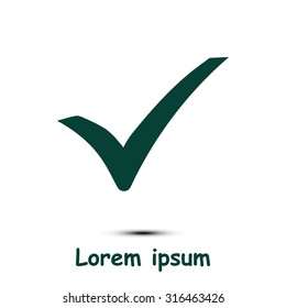 Check mark icon. Flat design style. Vector EPS 10.