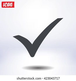 Check mark icon. Flat design style. Vector EPS 10.