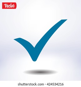 Check mark icon. Flat design style. Vector EPS 10.