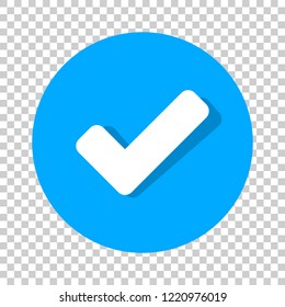 Check mark icon in flat style. Ok, accept vector illustration on isolated background. Tick business concept.