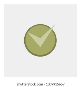 Check mark icon in flat style. Ok, accept vector illustration on white isolated background.