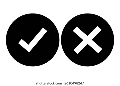 Check mark icon in flat style. Ok, accept vector illustration on white isolated background. Tick business concept.