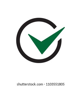 Check mark icon flat vector simple isolated illustration signage template design trendy