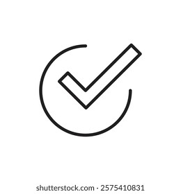 Check mark icon Flat vector set outline