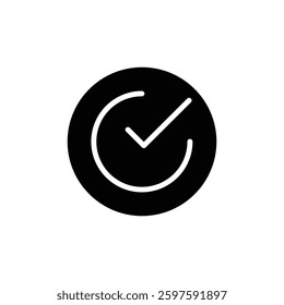 Check mark icon Flat vector set outline