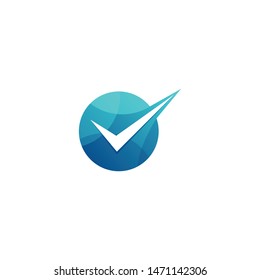 check mark icon geometry design template vector illustration