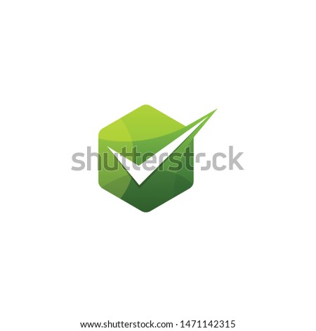 check mark icon geometry design template vector illustration