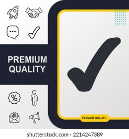 Check mark icon graphic element. Modern design.