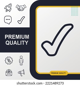 Check mark icon graphic element. Modern design.