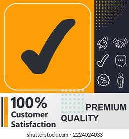 Check mark icon graphic element. Modern design.