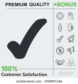 Check mark icon graphic elements for your work