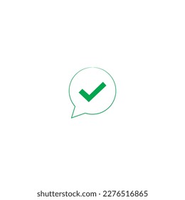 marca de verificación icono marca verde burbuja de voz. símbolo de cooperación de acuerdo de icono de transacción, contrato de transacción exitoso concepto de negocio ilustración vectorial por muchas razones