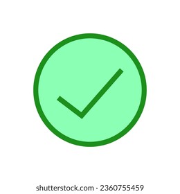 Check mark icon in a green circle. Vector illustration. EPS 10.