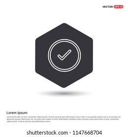 Check mark icon Hexa White Background icon template - Free vector icon