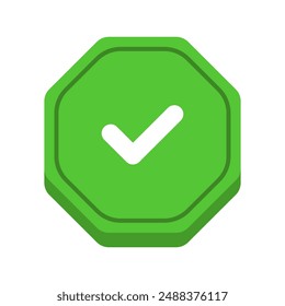 Check mark icon illustrated on background