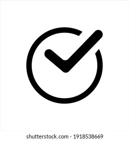 Check Mark Icon Illustration Design Element Vector.