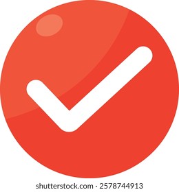 Check mark icon illustration red