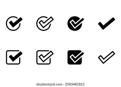 Check mark icon illustration set